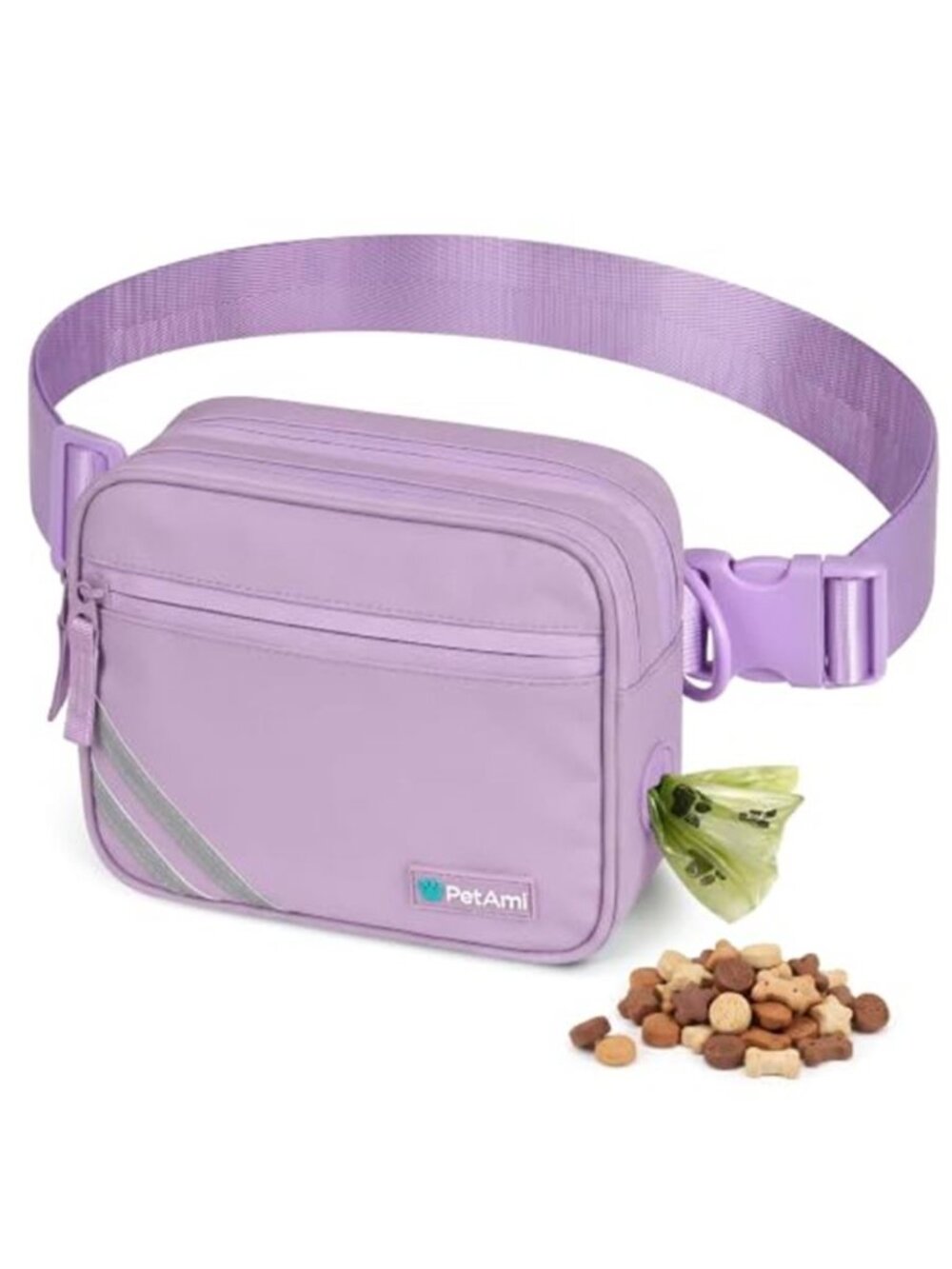 Dog Walking Bag 3-in-1 Crossbody Fanny Pack Treat Pouch Purple